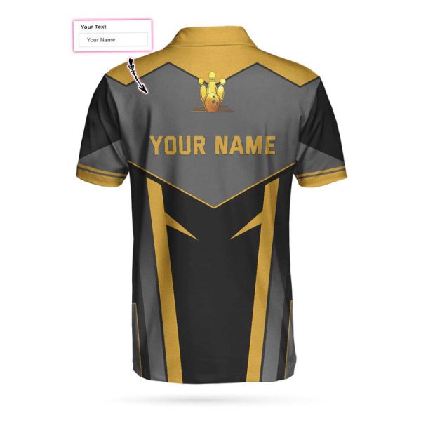 Custom Team Name Golden Bowling Custom Polo Shirt, Personalized Bowling Shirt With Name, Custom Bowling Gift Unikmerch
